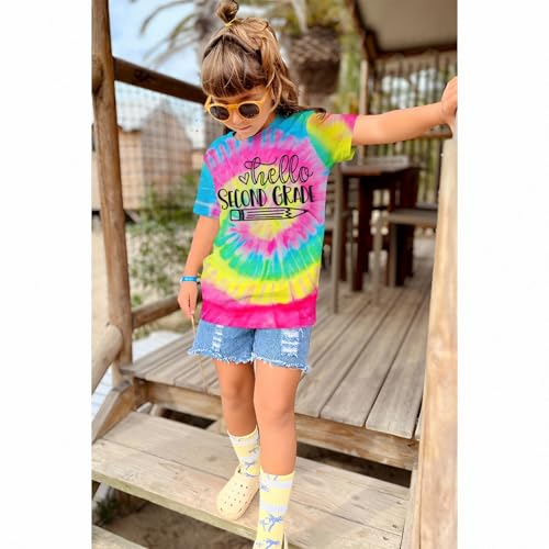 Image of MODNTOGA Kid Girl Boy First Day of School Shirt Back to School T-Shirt Hello Kindergarten 1st 2nd 3rd Grade Graphic Tee Tops