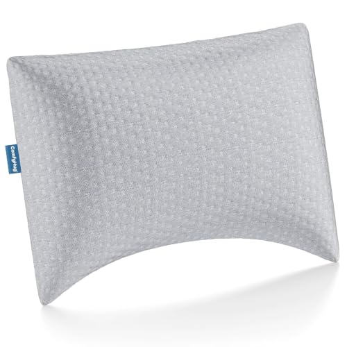 Image of ComfyHug Shredded Memory Foam Sleeping Pillow, Height Adjustable | 22 x 16 Inch, Pack of 1 | Soft & Fluffy Comfort | Breathable Fabric | for Back & Side Sleepers - Relieves Neck & Shoulder Pain