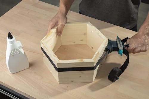 wolfcraft Rahmen-Bandspanner – Starke Spannhilfe mit 4 m Nylongurt, Exzenterhebel, ideal zum Verleimen von Bilderrahmen, Möbel, Regalen, Bau & Werkstatt - 3416000