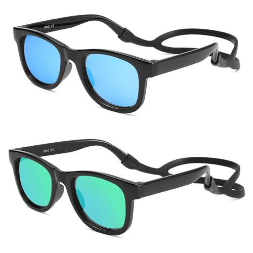 Image of LIU·WEN Polarized Baby Sunglasses with Silicon Strap - Bendable Flexible for Infant Newborn Age 0-18 Months