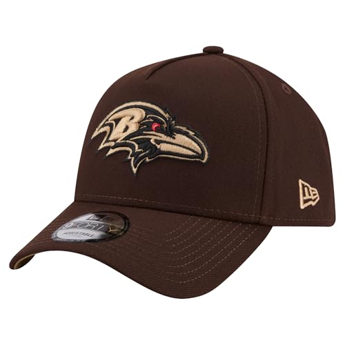 New Era Men's Dark Brown Baltimore Ravens Burnt Wood A-Frame 9FORTY Adjustable Hat