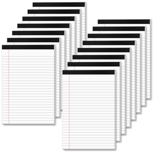 White Legal Pads 5x8 Small Note Pads 5x8 College Ruled Paper Tablets 15 Pcs