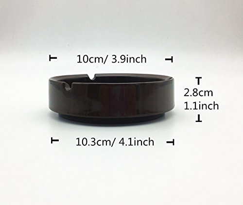 Herf Plastic Melamine Ashtrays Dark-Brown, 3-Pack, M-4.1" #TOP4