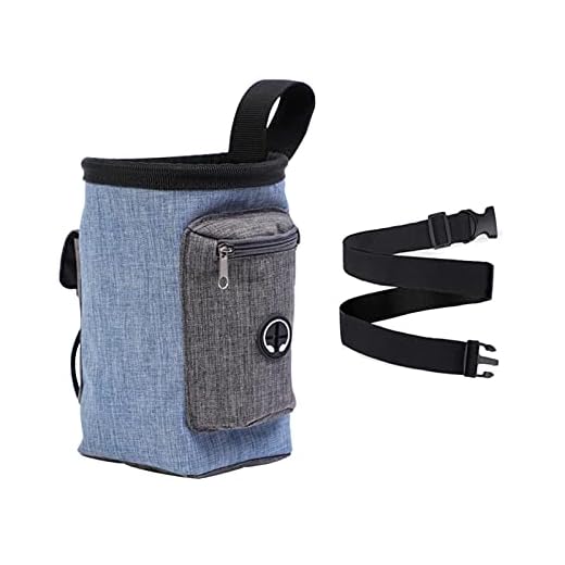 Bolsa Premios Perro Adiestramiento Canino Dispensador Bolsas Caca Perro Con Ajustable Para Cinturón Bolsa Para Chuches Perro Para Alimentación De Entrenamiento Para Perros Y Gatos, Azul 17x15cm
