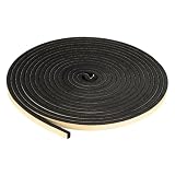 PATIKIL Nastro Autoadesivo in Schiuma, 15mm W x 10mm T x 10m EPDM Neoprene Nastro Isolante Guarnizione Gomma Adesiva per Porte Finestra e Condizionatore, Nero