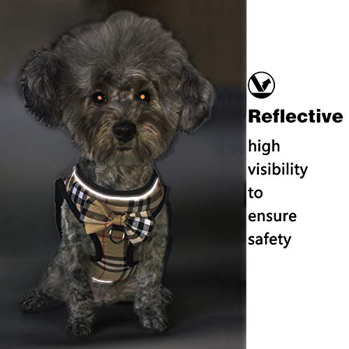 Mesh Soft Dog Harness, Adjustable No Pull Reflective Comfort Pet Vest For Dogs (Light Khaki, Small) #TOP6