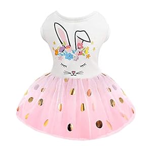 Dog Summer Clothes Dog Dresses for Small Dogs Girl Puppy Wedding Dress Rabbit Pet Outfits for Chihuahua Yorkie Shih Tzu Teacup Cute Cat Skirt Apparel Clothing (X-Small, Bunny)