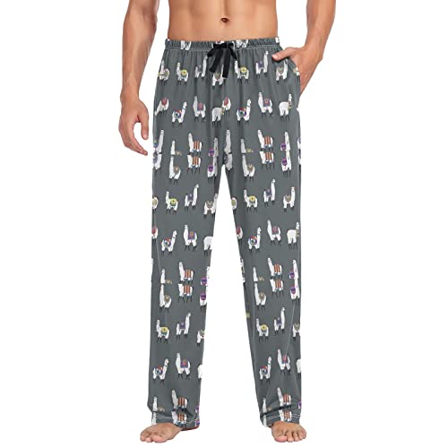 Moudou Llama Pajama Pants For Men, Soft Sleep Lounge Pants Holiday Pajama Bottoms With Drawstring Pockets, Medium #TOP3