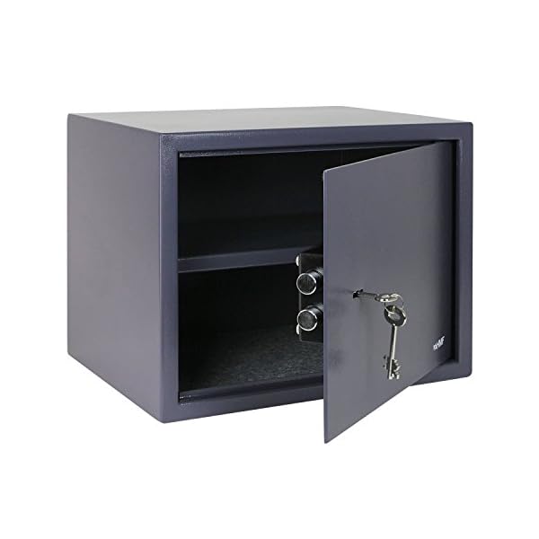 HMF 49203-11 Möbeltresor Doppelbartschloss, 38,0 x 30,0 x 30,0 cm , anthrazit – Bild 3