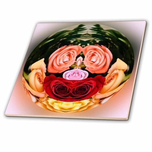 3dRose Decor Colorful Garden Botanic Paperweight Globe 4 Inch Ceramic Tile