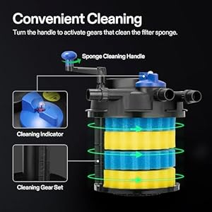 Bio Pressure Pond Filter, with 13W UV-C Light, 1840 GPH Suitable for Koi Ponds up to 1000 Gallons or Landscape Pools up to 2100 Gallons Bio Pressure Pond Filter with 13W UV C Light 1840 GPH Suitable for Koi Ponds up to 1000 Gallons or Landscape Pools up to 2100 Gallons