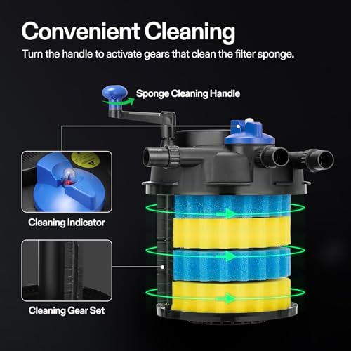 Bio-Pressure-Pond-Filter-with-13W-UV-C-Light-1840-GPH-Suitable-for-Koi-Ponds-up-to-1000-Gallons-or-Landscape-Pools-up-to-2100-Gallons Bio Pressure Pond Filter with 13W UV C Light 1840 GPH Suitable for Koi Ponds up to 1000 Gallons or Landscape Pools up to 2100 Gallons