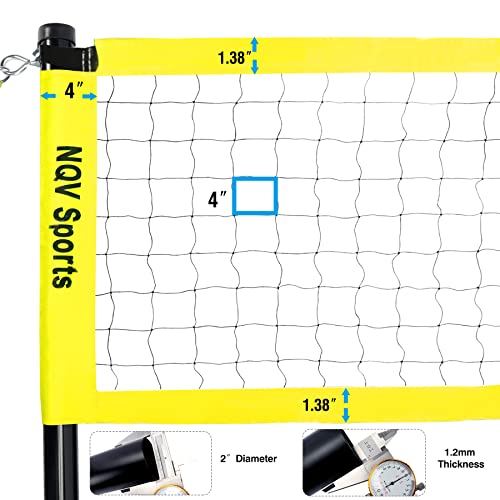 Nqv Volleyball Net Outdoor,Portable Volleyball Net For Backyard,Volleyball Set,Volleyball Net Set For Adults On Lawn, Adjustable Volleyball Poles,Volleyball,Boundary Line,Pump,Hammer, Portable Bag… #TOP6