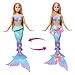 Barbie Mermaid Toy Dolls with Surprise Magic Blooming Flowers Feature, Ombre Tails, Pearl Headband Accessory & Long Blonde Hair with Pink Highlights