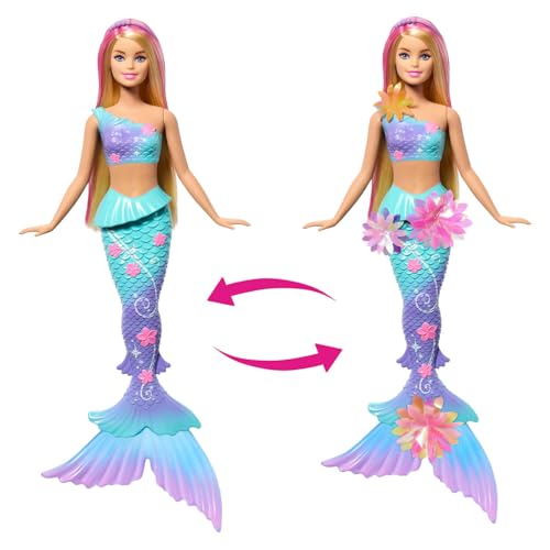 Muñeca Barbie Sirena con Flores Mágicas y Accesorios miniatura 4