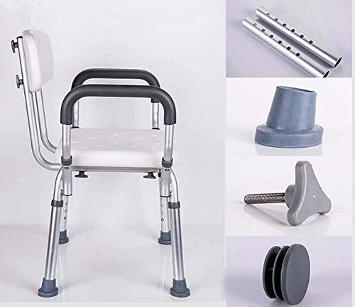 Nivok Bath Stools,Elderly Bathtub Seat Shower Bench Bath Chair With Arms And Back, Height Adjustable, Tool-Free Assembly,Non-Slip Seat #TOP5
