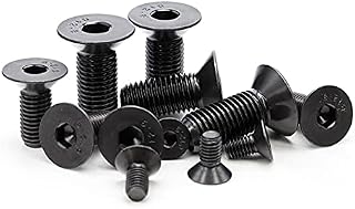 ANSIEDIO M5 Hex Socket Countersunk Machine Screws Bolts, Black High Tensile Alloy Steel Allen Bolts, M5×8mm,20 pcs
