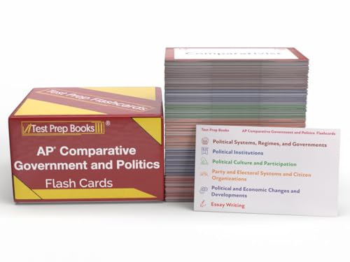 AP Comparative Government and Politics Study Cards 2026-2027: Review and Practice Test Questions for the AP Comp Gov Exam [Full Color Cards]