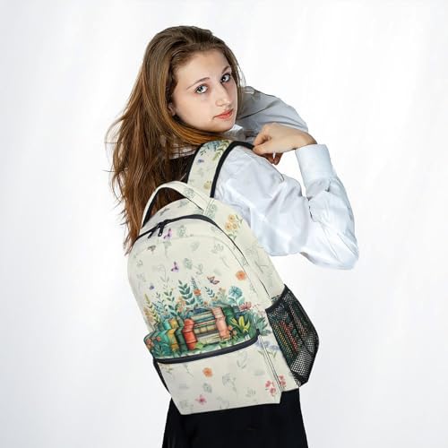 School Backpacks for Girls, Kids Back Pack for Kindergarten Elementary Middle College, Cute Flower Print Bookbag for Back to School, Travel, Casual, Camping4