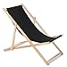 GreenBlue Chaise Longue Pliante en Bois de hêtre sans accoudoir, Chaise Longue de Jardin (Noir)