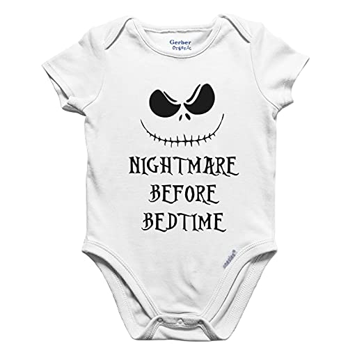 Brain Juice Tees Nightmare Before Bedtime ONESIE® - Funny Christmas ONESIE® - Funny Organic Cotton Baby ONESIE® (3-6 Month)
