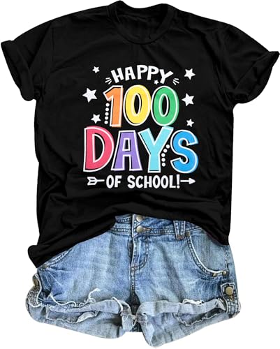 100 Days of School Shirt Women Teacher Life T-Shirt Funny