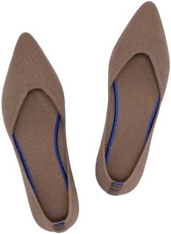 Frank Mully Flache Damenschuhe, Klassische Flache Schuhe mit spitzer Zehenpartie, gestrickte Abendschuhe, weiche Flache Schuhe für Damen, bequem und elegant