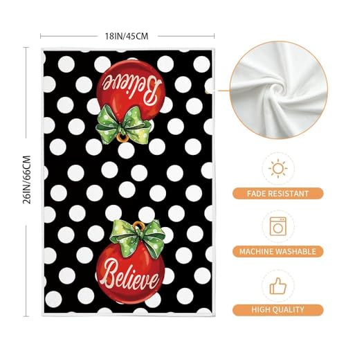 Arkeny Christmas Dish Towels For Christmas Decor White Polka Dot Xmas Kitchen Towels 18X26 Inch Red Bell Washcloths Seasonal Merry Christmas Hand Towel For Cooking Set Of 2 Ad024 thumb #6