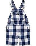 OshKosh B'Gosh Baby Boys World's Best Overalls, Navy Check, 12 Months