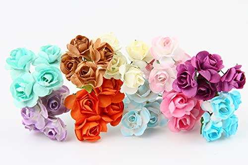 Ccinee 100Pcs 3/5 Inch Assorted Colors Mini Paper Flowers Artificial Paper Flowers For Crafts And Decoration 10 Colors #TOP1