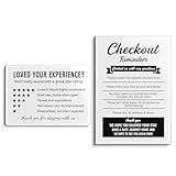 2 Pack Refrigerator Magnet Signs Guest Room Essentials,Acrylic Checkout Reminders Sign and Rental Review Magnet, Vacation Rental Host Starter Kit,Residue Free Adhesive Included