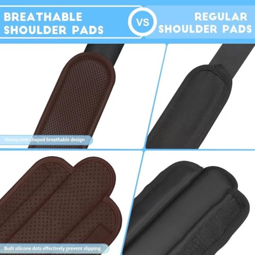 Image of ZINZ 2-Pack Universal Shoulder Pad with Ultra Thick Cushion for Bag Luggage Bag Crossbody, Plus Long & Anti-Slip & Breathable,Brown