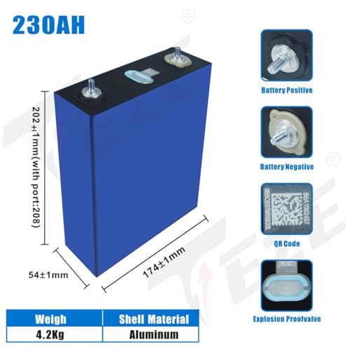 Image of 3.2V 230Ah LiFePO4 Cells Lithium Battery Iron Phosphate Deep Cycle Battery, Power Supply for RV, Boat, Golf Cart, Motor, UPS, Fish Finder, Lawn Mower, Off Grid, Solar Systems, etc.