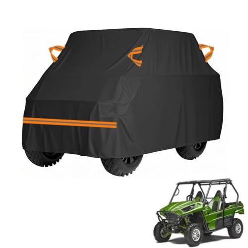 Image of generic utv Cover Compatible with Kawasaki Teryx 2014-2021 2 Seater,210D Outdoor car Cover,Snowproof,Windproof and Rainproof,All-Weather Protection,with Reflective Strips(Black)