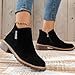 Imagen de Generisch 2025 Botines de mujer Botas cortas Tacón bloque Cremallera lateral Casual Cómodo deslizamiento Zapatos de moda de invierno Zapatos de enfermera Zapatillas de mujer