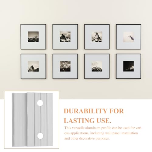 Image of Housoutil French Cleat Picture Hanger Z-Shaped Aluminum Profile Heavy Duty Mirror Hanging Hardware Wall Mounting Kit