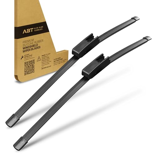ABT 26 & 18 inch (Pack of 2) Premium Silicone Japanese Fukoku Rubber Windshield Frameless Wiper Blades All-weather Performance Whisper Quiet OEM Quality J/U Hook - FD2618