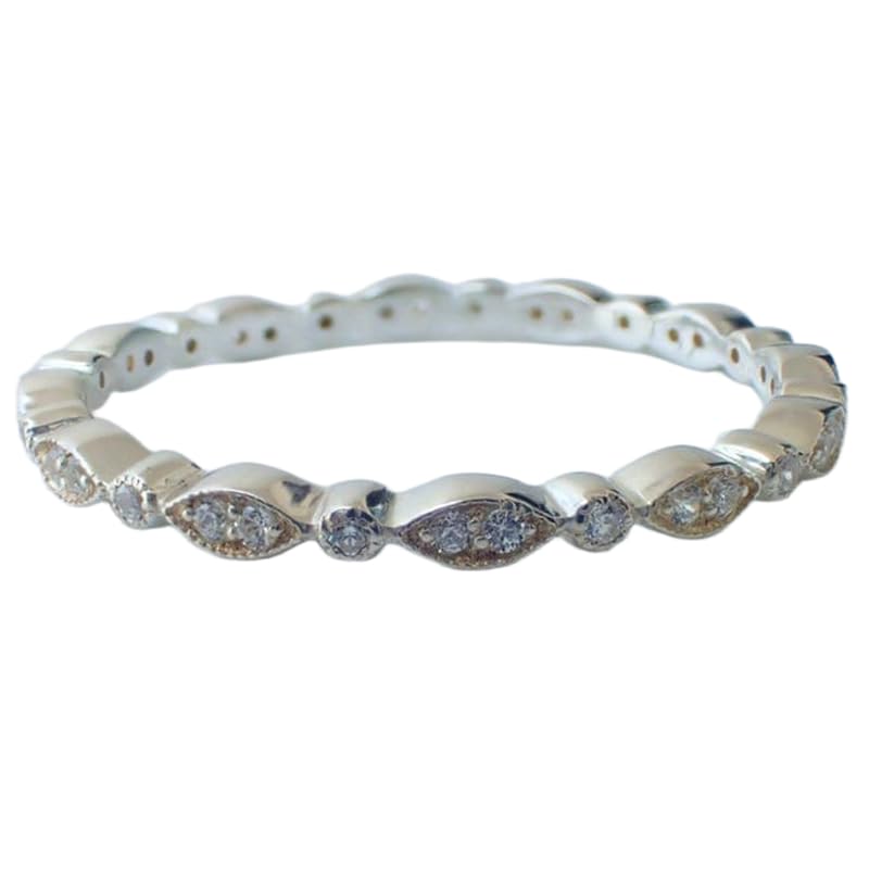 Bague d'éternité argent 925 et pierre CZ éclat diamant de haute joaillerie
