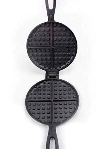 SANTOS XL Waffeleisen aus Gusseisen - perfekt für Ihren Grill, Backofen oder Feuerstelle - Innenmaß: Ø16,5cm - Länge… – Bild 8