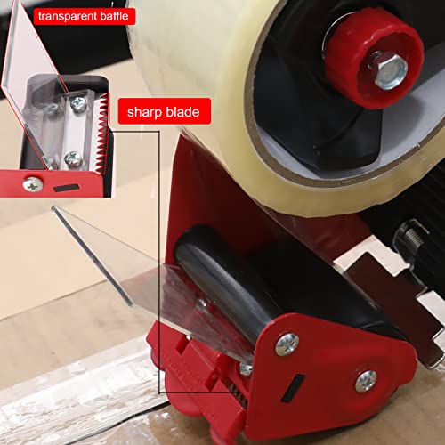WELSTIK Red Non-Slip Silicone Handle Packing Tape Gun Dispenser 3 Inch -Heavy Duty Sealing Cutter for Shipping, Carton and Box Sealing, Easy Operation(Tape not Included)