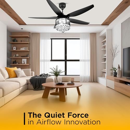 Image of oltao Kingbird 56 inch Designer Fan with Chandelier Ceiling Fan, 3 Colour dimmable Light, Silent opration (Fixed Blades)