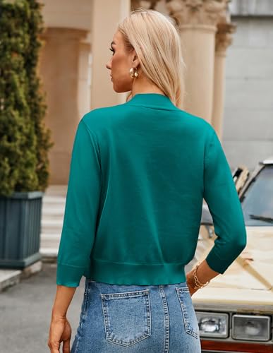 Image of GRACE KARIN Women Cardigan Sweaters Lightweight Knit Cropped Cardigans Trendy 3 /4 Sleeve Shrug Bolero S-3XL