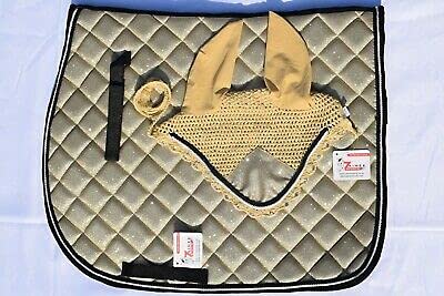 Tapis de selle de cheval à paillettes dorées pour le sport équestre