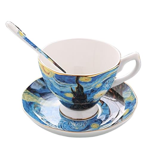 YGMNQAL - YGMNQAL Ensemble de tasses à café en céramique vintage pour thé et eau (style 4)