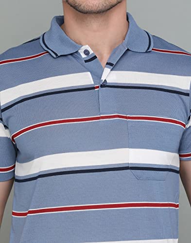 Image of INKKR Striped Men's Polo Neck T-Shirt Combo