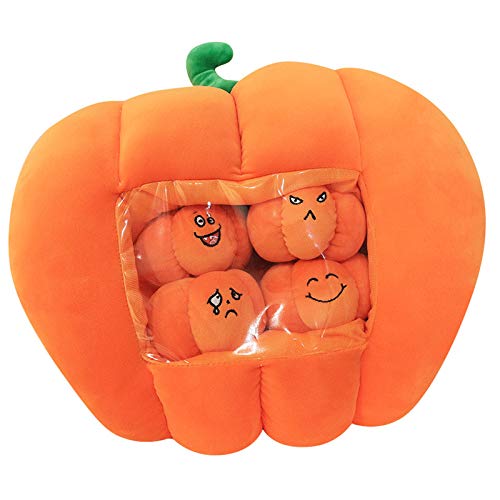 REFAHB Stuffed Pumpkin Fluffy Pumpkin Plush Durable Halloween Pumpkins Decorative Couch Throw Pillow Soft Pumpkin Plush Pillow Gift Party Christmas...
