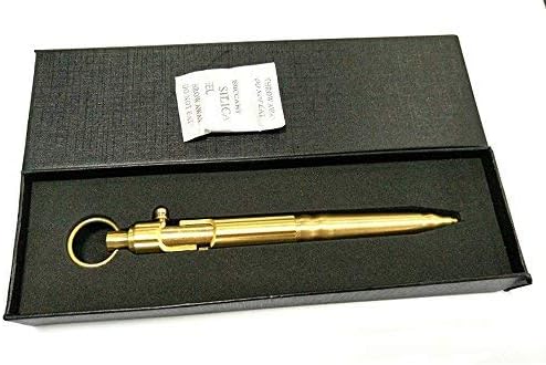 Miniatura 7 de Bolígrafo de latón macizo, bolígrafo de bolsillo EDC con llavero