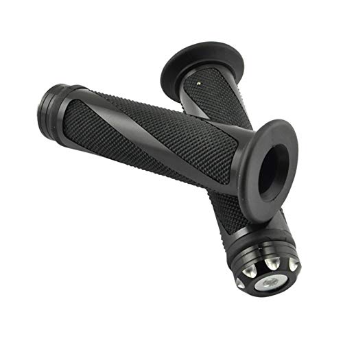 LERTREE 7/8" Aluminum Rubber Gel Hand Grips for Motorcycle Sports Bikes Handlebar (Black)
