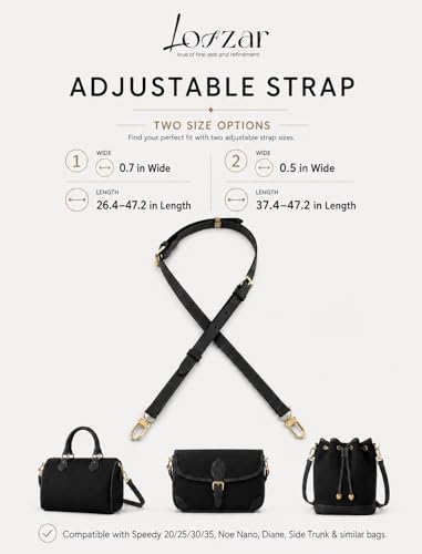 Image of Vachetta Bag Strap for LV Speedy Boulogne Noe and More, Black