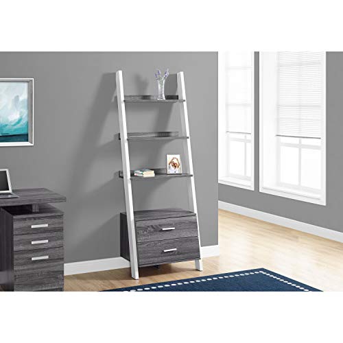 Monarch Specialties I Bookcase, Grey/White #TOP1